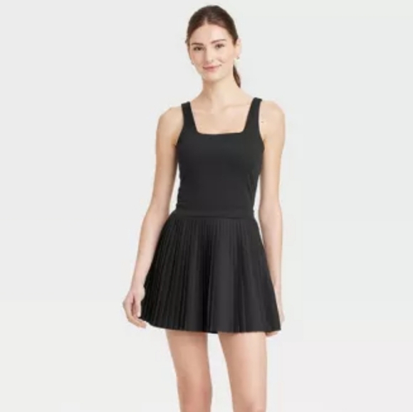 All in Motion Black Pleated Active Dress - Picture 1 of 6